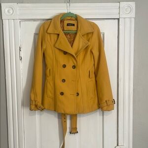 Rue21 Yellow Trench Coat with Belted Waist